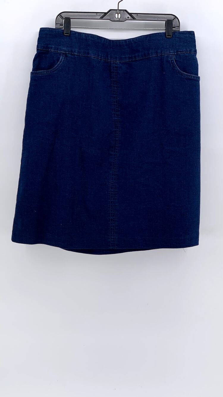 UNBRANDED Women's Dark Blue Denim A-Line Mini Skirt SZ 20